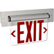 Architectural 1 Light Red Letters and Aluminum Housing Exit / Emergency Ceiling Light in Single-Faced, Red / Clear / Aluminum