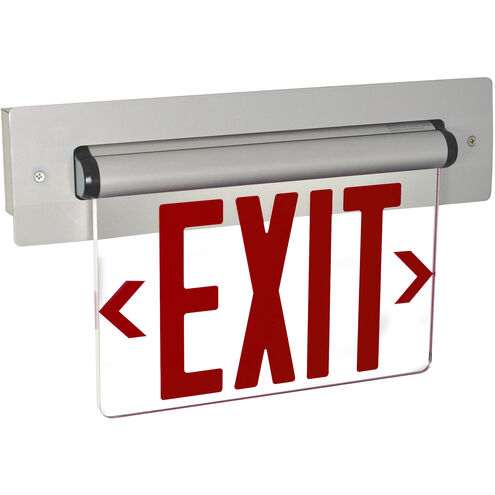 Architectural 1 Light Red Letters and Aluminum Housing Exit / Emergency Ceiling Light in Single-Faced, Red / Clear / Aluminum