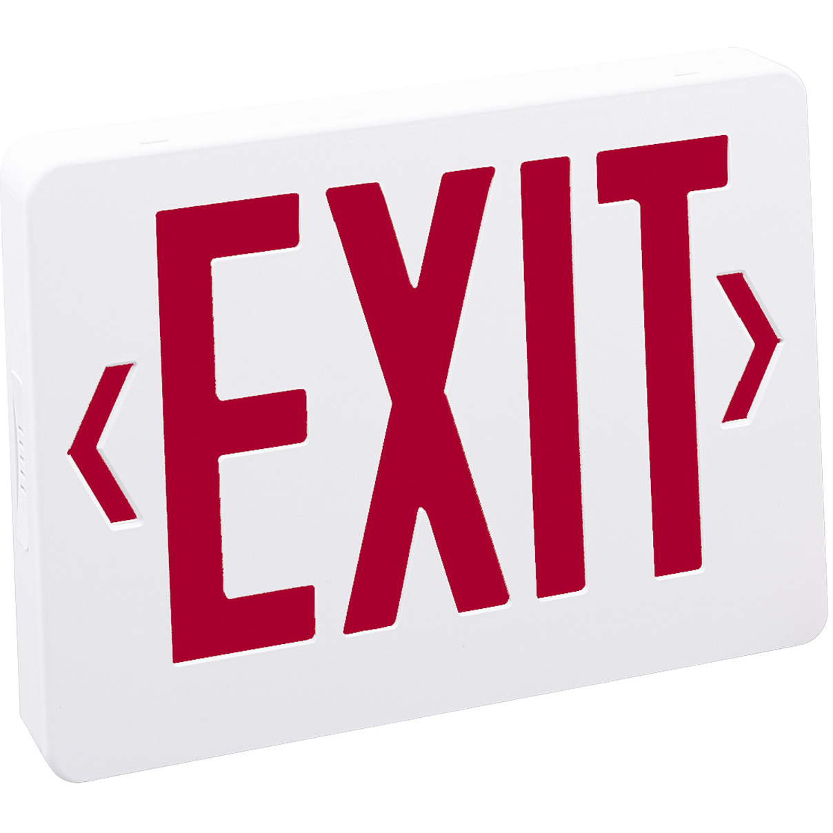 Aaliyah 1 Light Red Letters and White Housing Exit / Emergency Ceiling Light