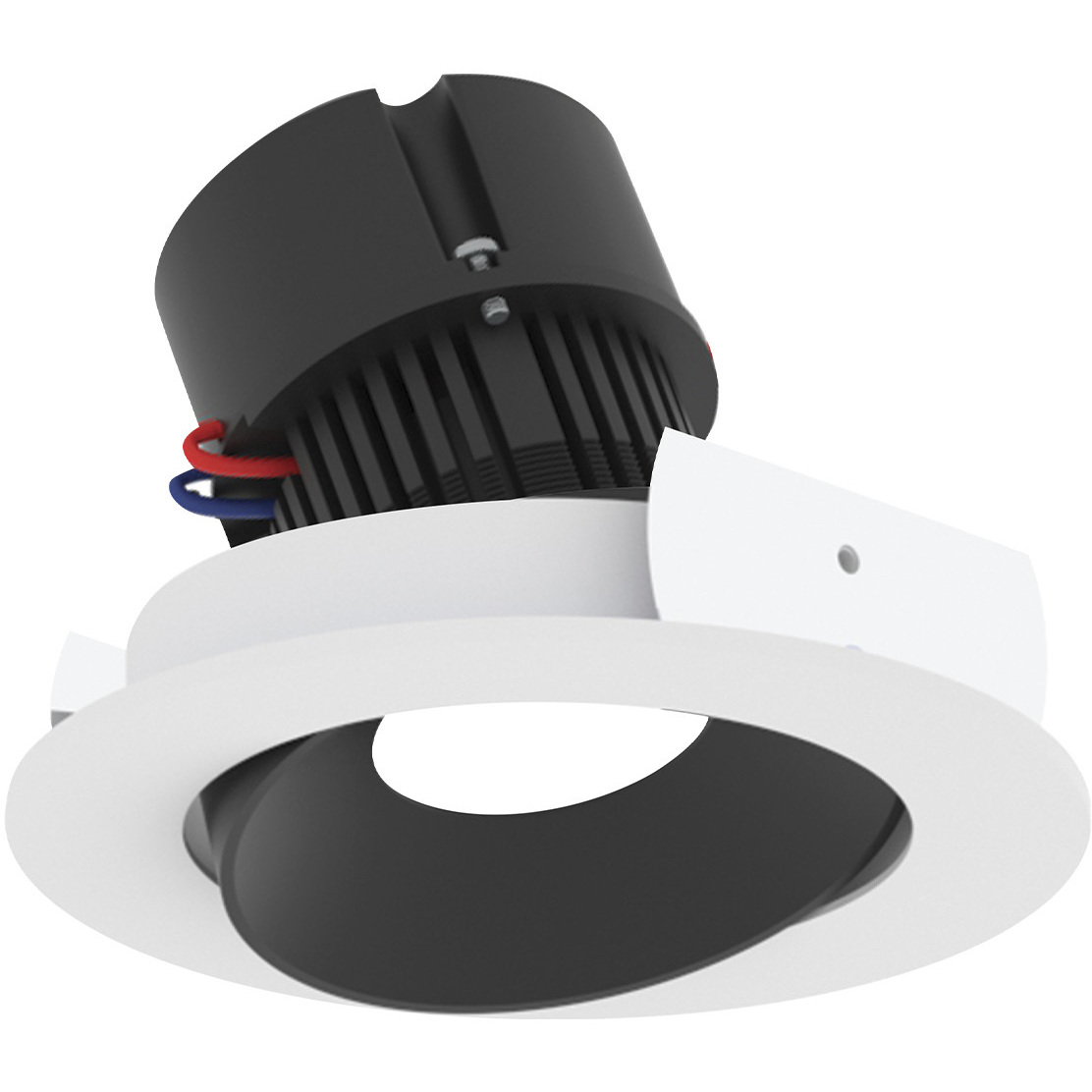 Pearl Black Reflector / Warm White Flange LED Round Adjustable Cone Retrofit in Comfort Dim (3000K-2000K), Black / Warm White, 4" Retrofit