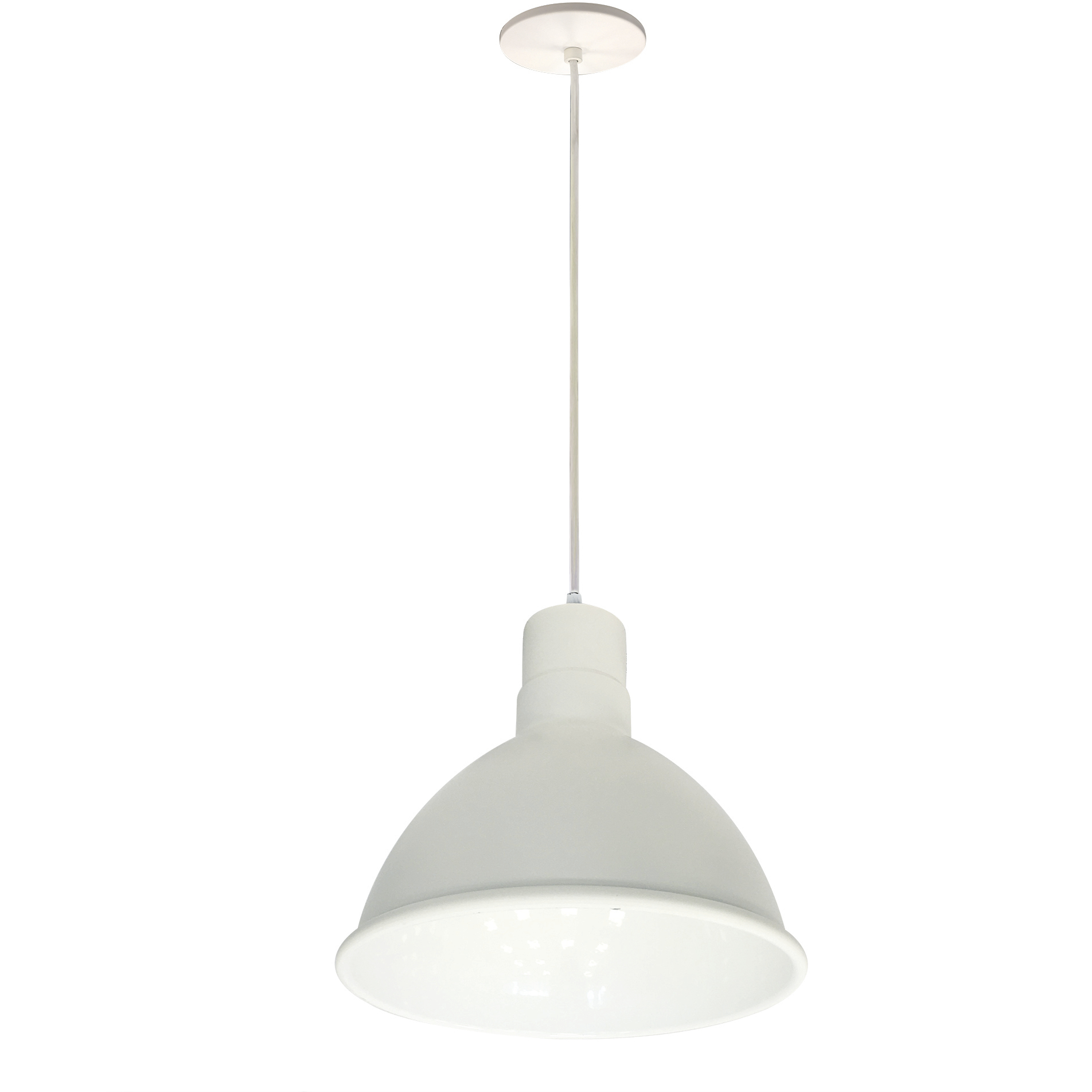 RLM Shade 1 Light 10.13 inch White Pendant Ceiling Light in 4000K