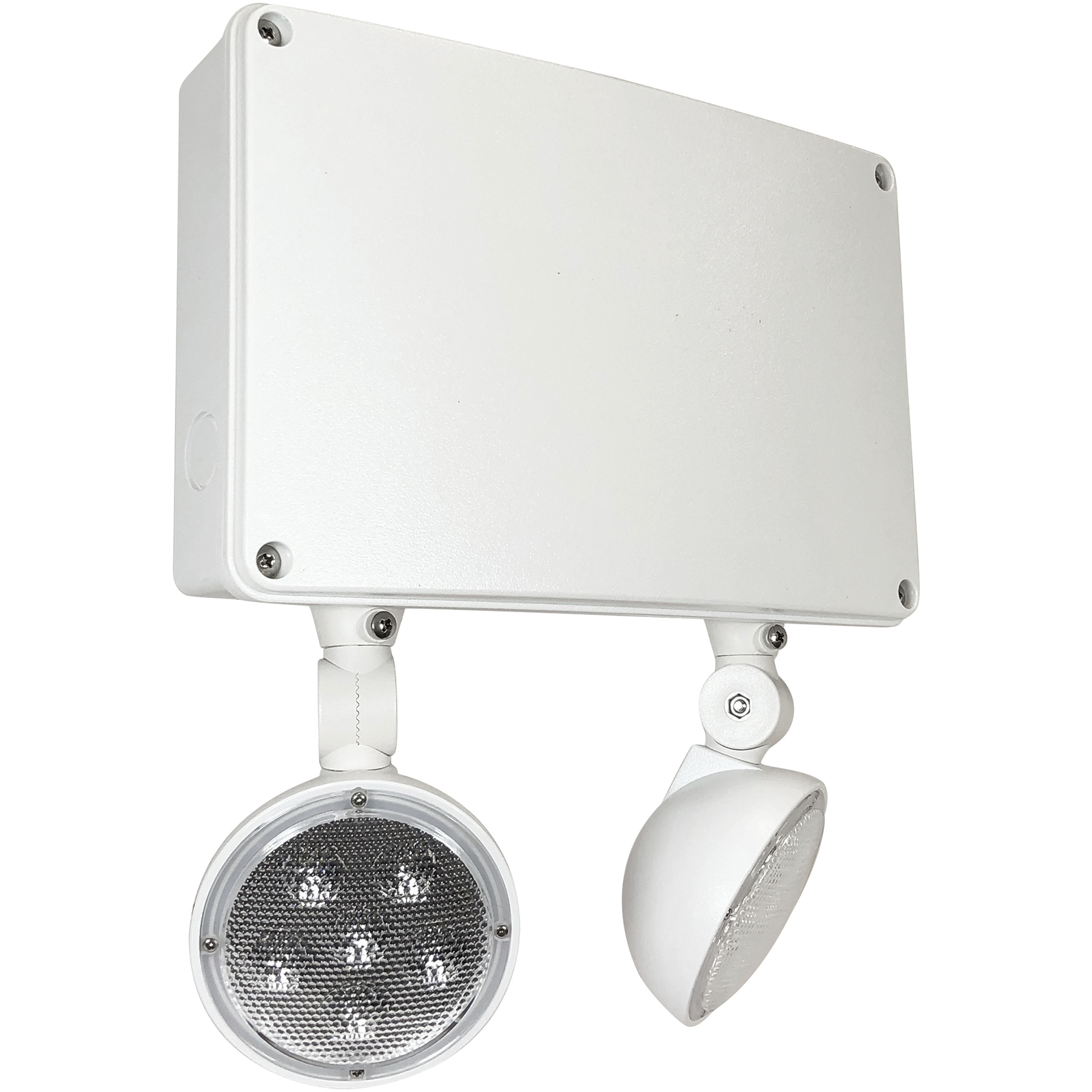 Self-Diagnostic 10 inch White 2-Head Waterproof Wall Emergency Light Wall Light, with Battery Backup