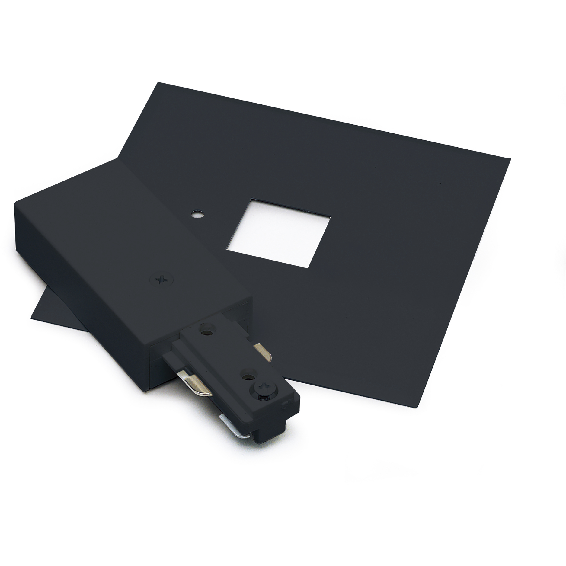 Nora Lighting 1-circuit 1 Light Black Live End Feed Ceiling Light, with Canopy NT-311B - Open Box
