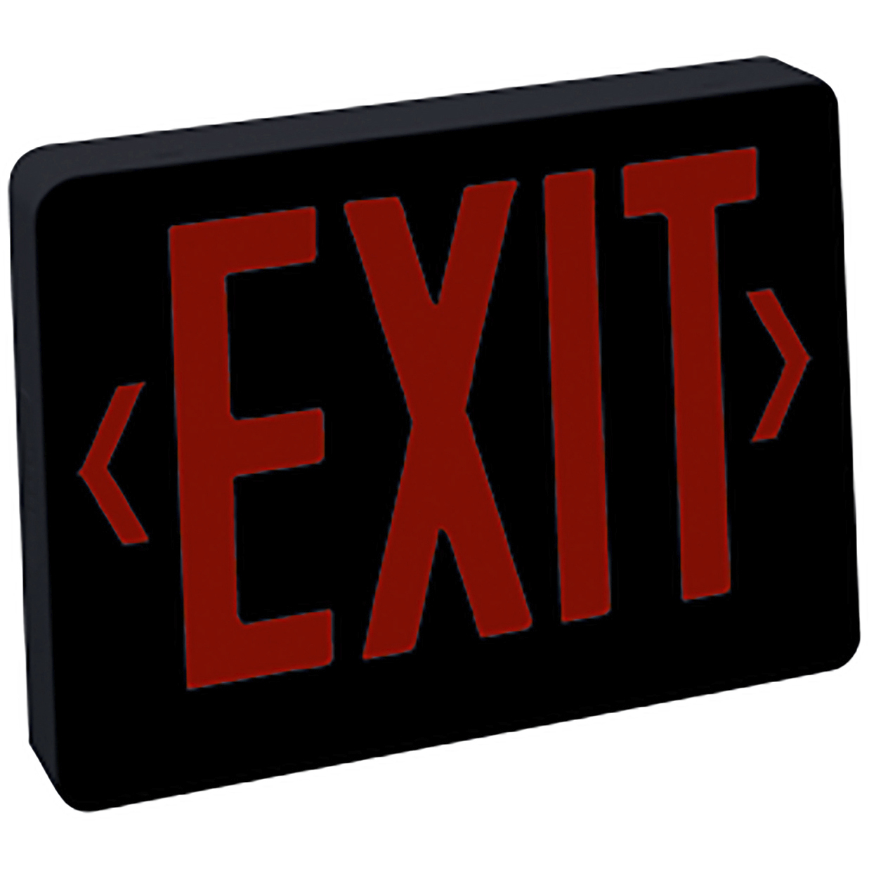 Architectural 1 Light Black Exit / Emergency Ceiling Light in Black / Red