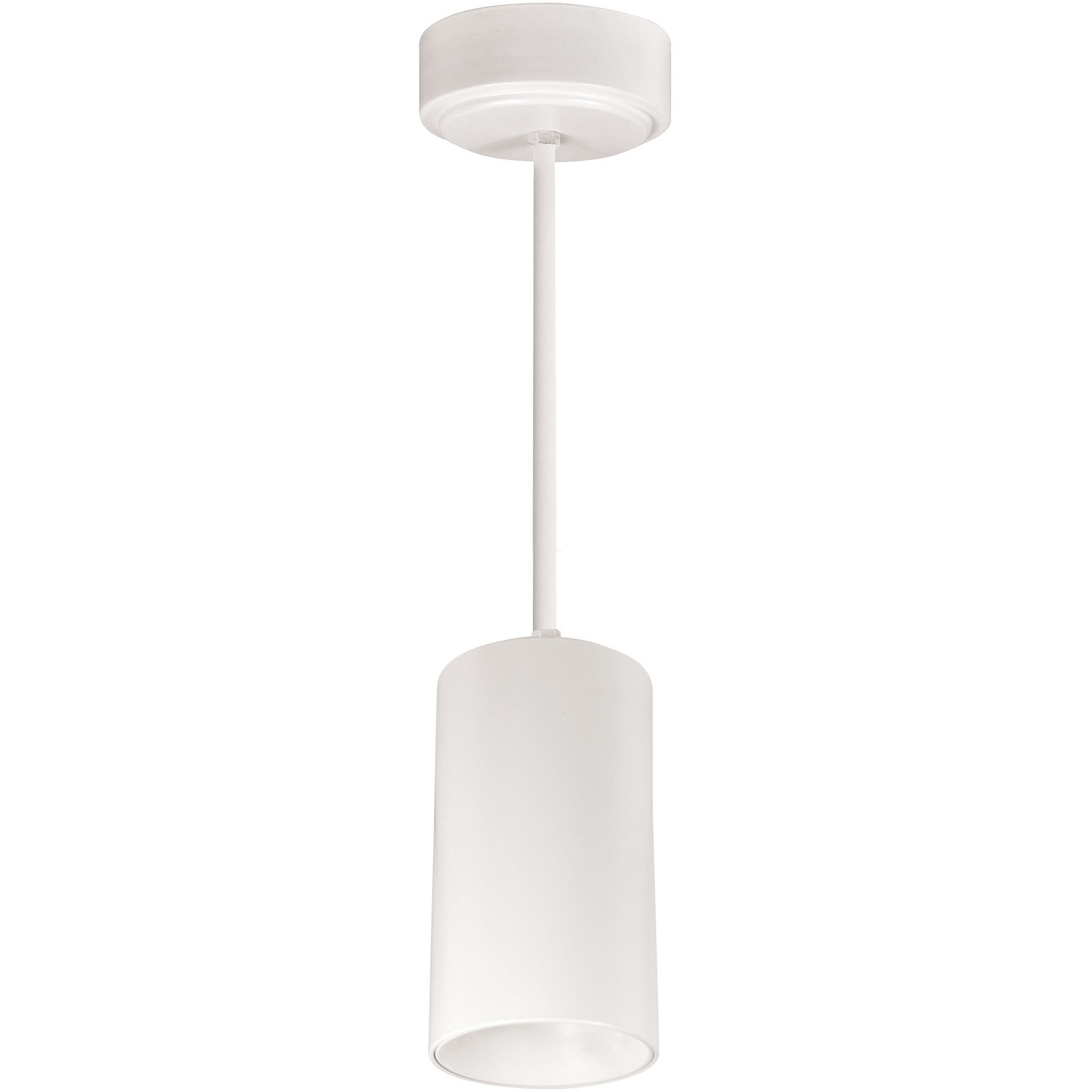 iLENE LED White with White Stem Mount Mini Cylinder Ceiling Light in 1500, 2700K, 84 in.