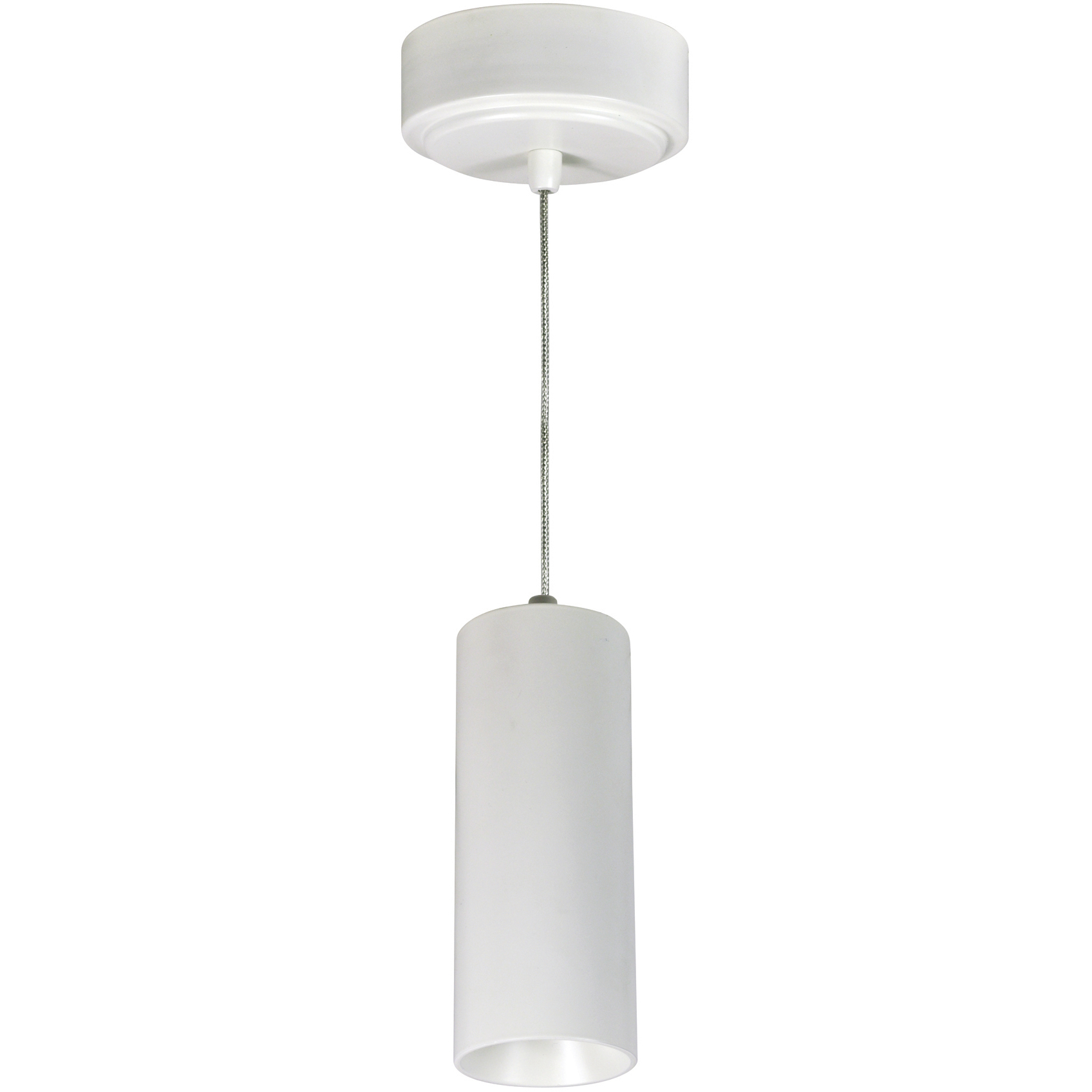 iLENE LED 4 inch White with White Cable Mount Mini Cylinder Ceiling Light in 3500K, 1000