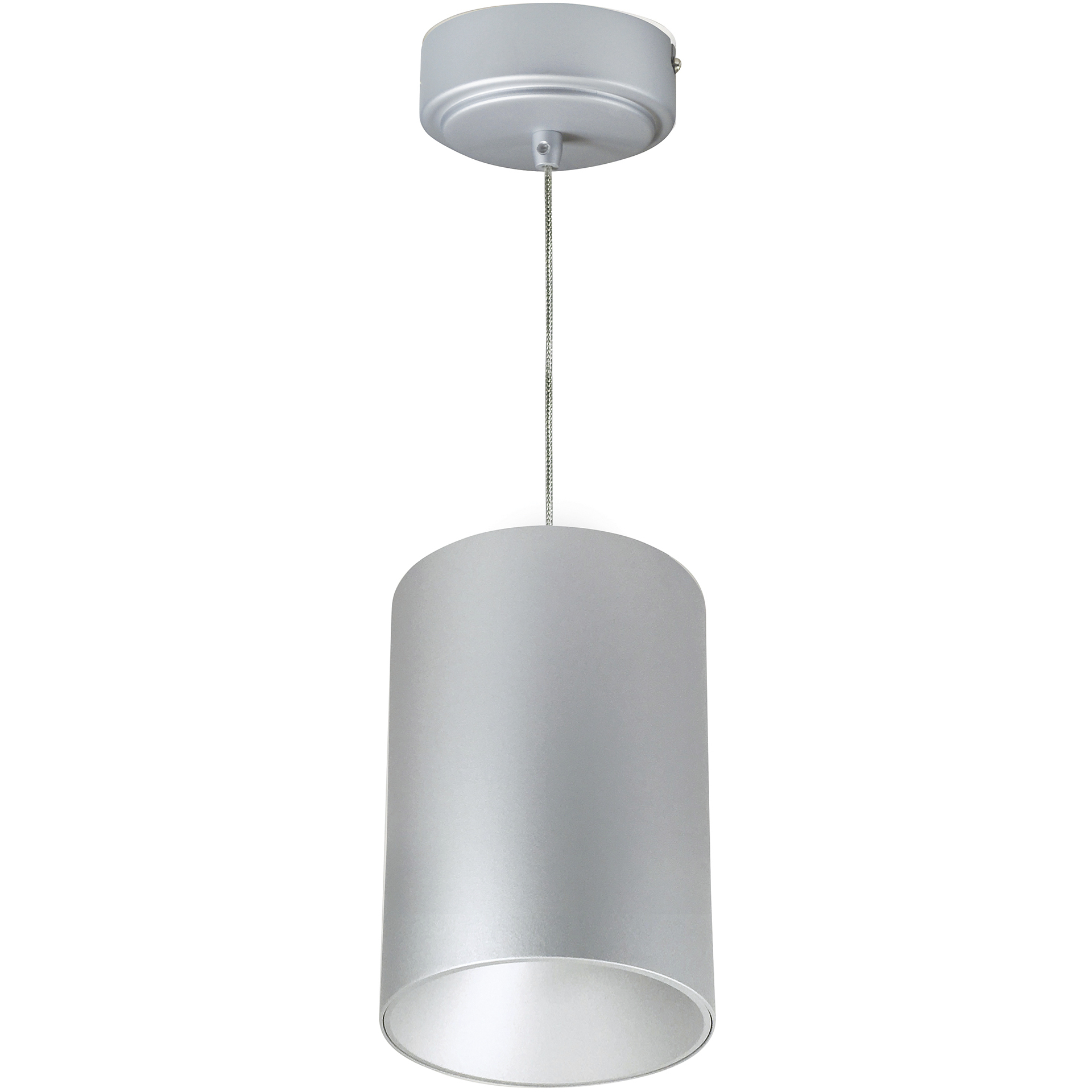 iLENE LED 6 inch Silver with Silver Cable Mount Mini Cylinder Ceiling Light in Comfort Dim, 1800