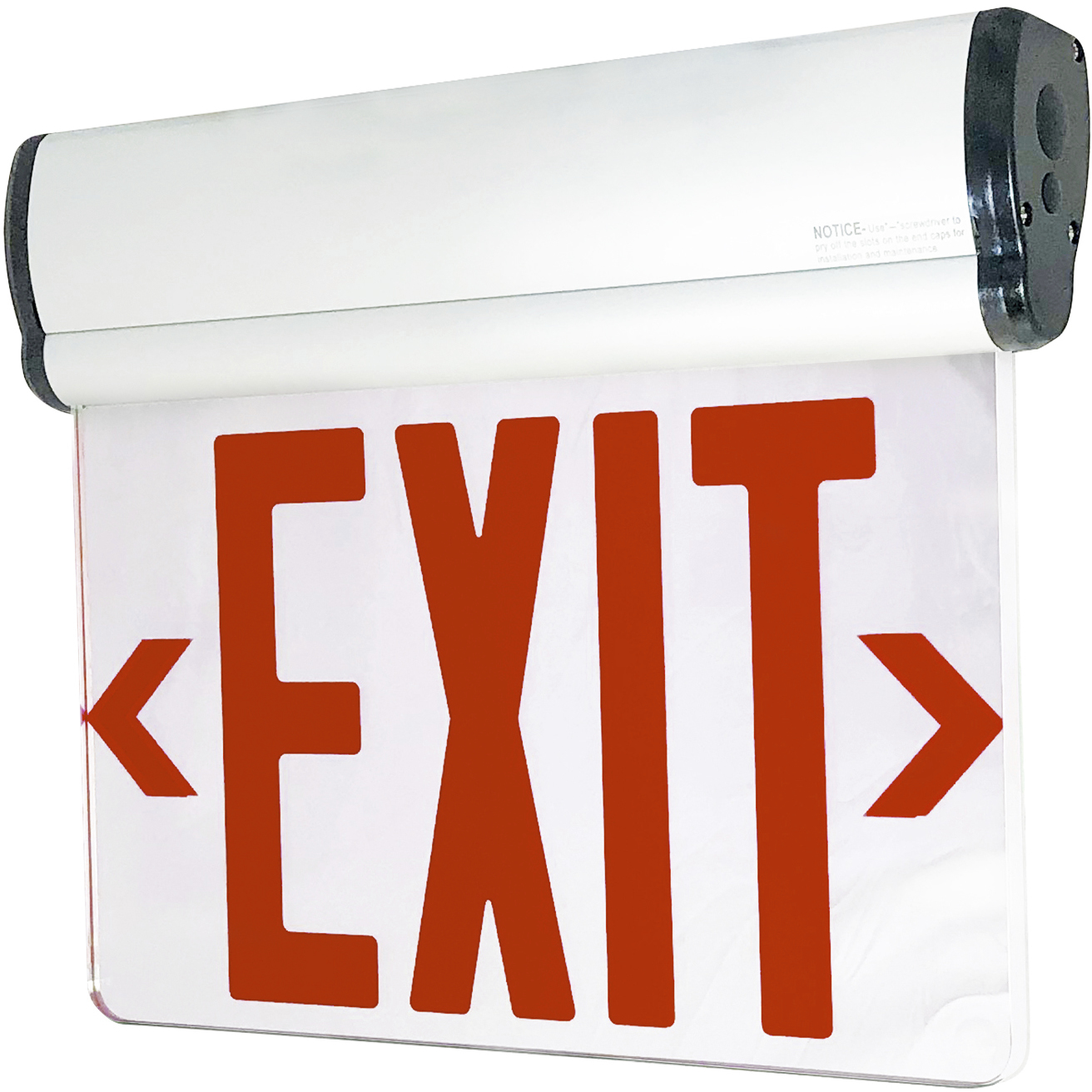 Aaliyah 1 Light Red Letters and White Housing Exit / Emergency Ceiling Light in Double-Faced, Red / Mirror / White