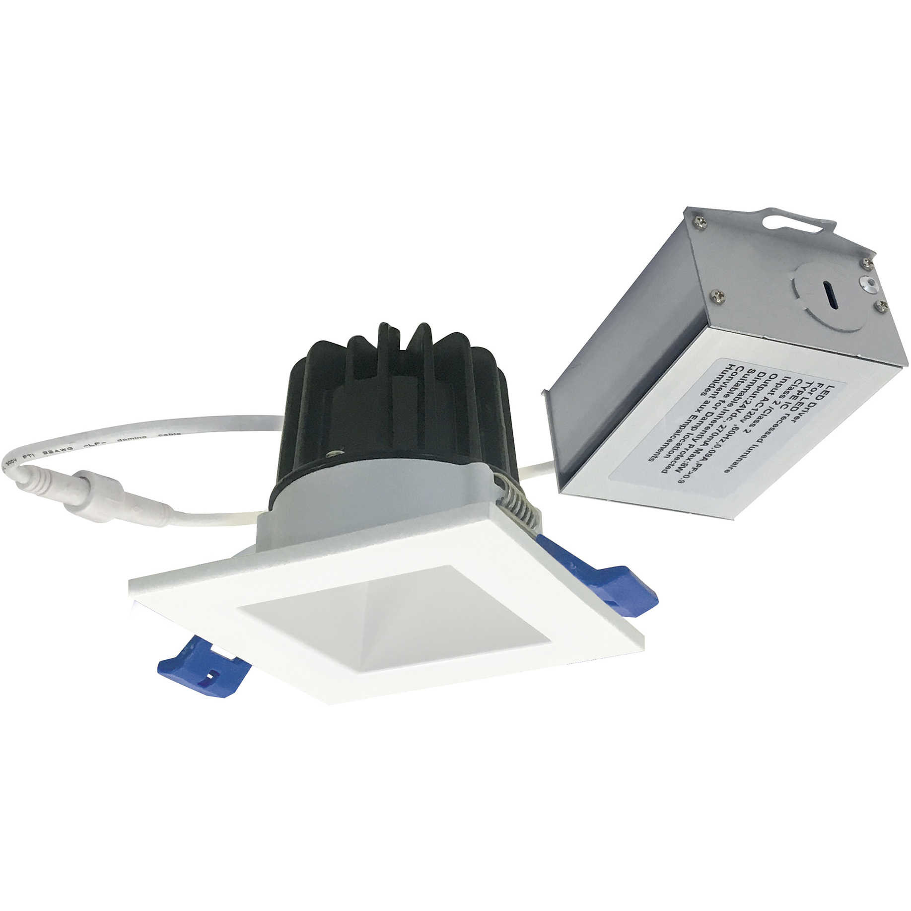Nora Lighting M2 Matte Powder White Mini Recessed Downlight in 2700K, Square Reflector NM2-2SDC6027MPW - Open Box