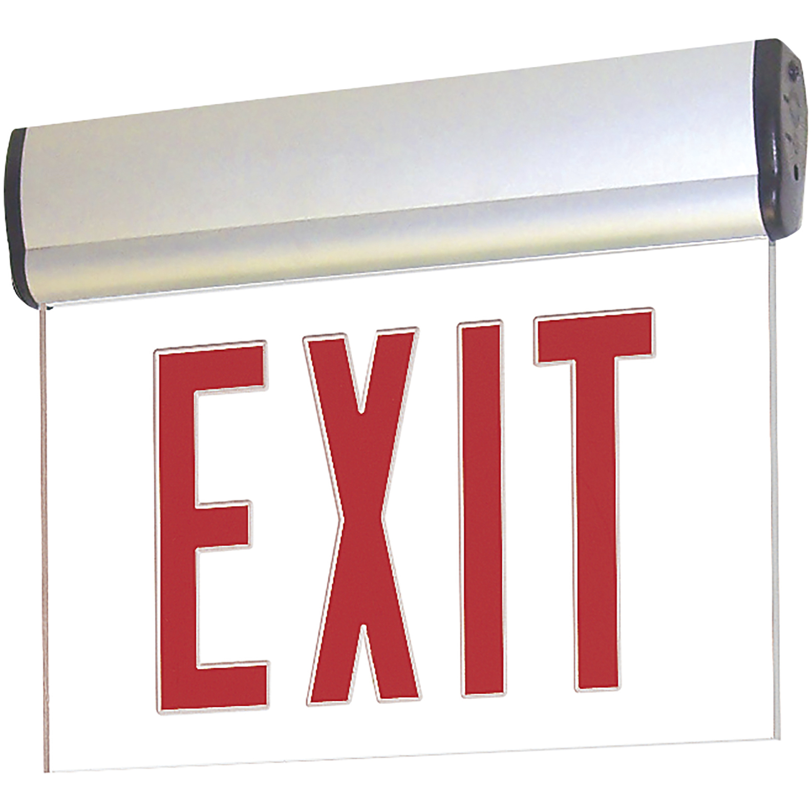 Architectural 1 Light Aluminum Exit / Emergency Ceiling Light in Single-Faced, Red / Mirror / Aluminum