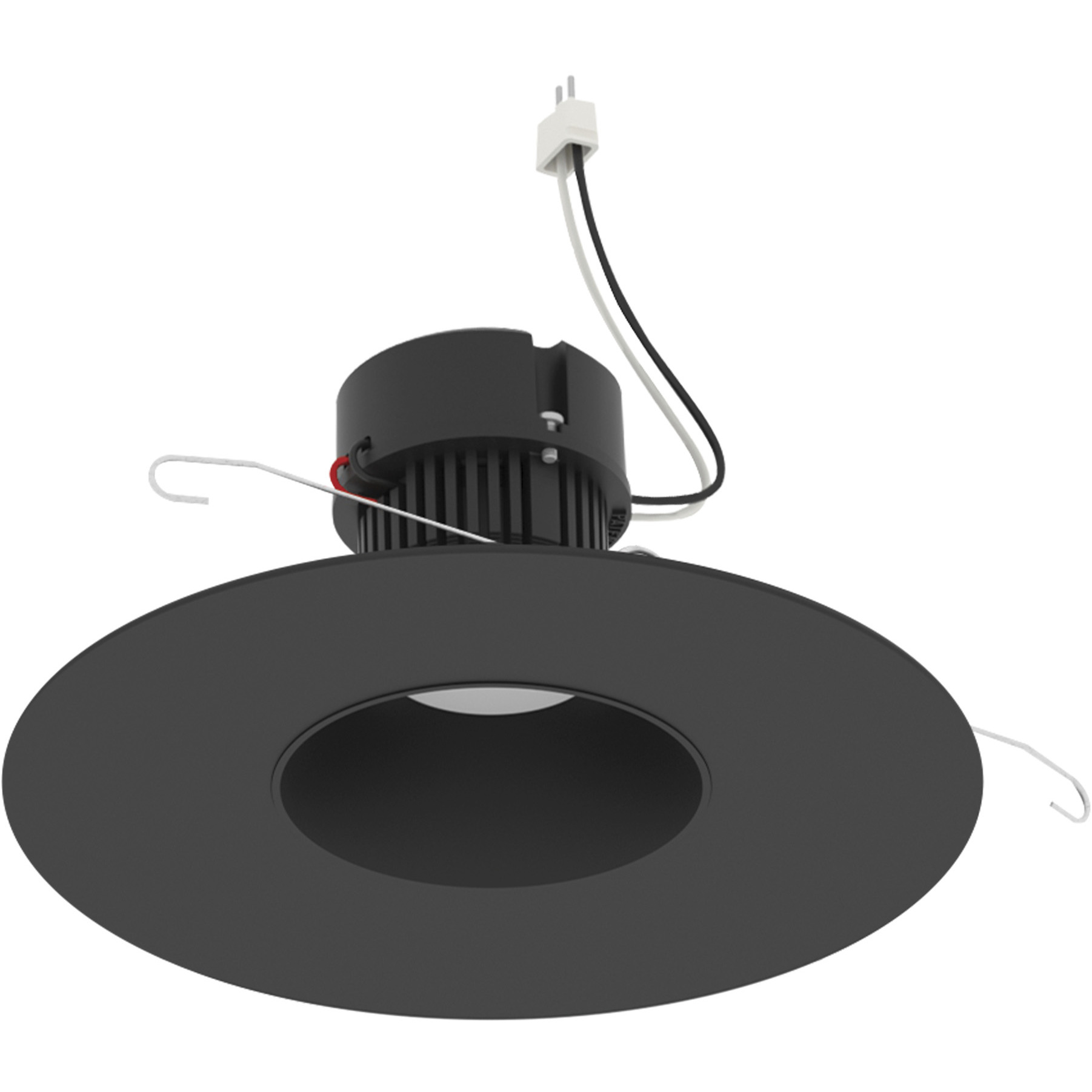 Pearl Black Reflector / Black Flange LED Round Retrofit Reflector in Comfort Dim (3000K-2000K), 5"/6" Retrofit
