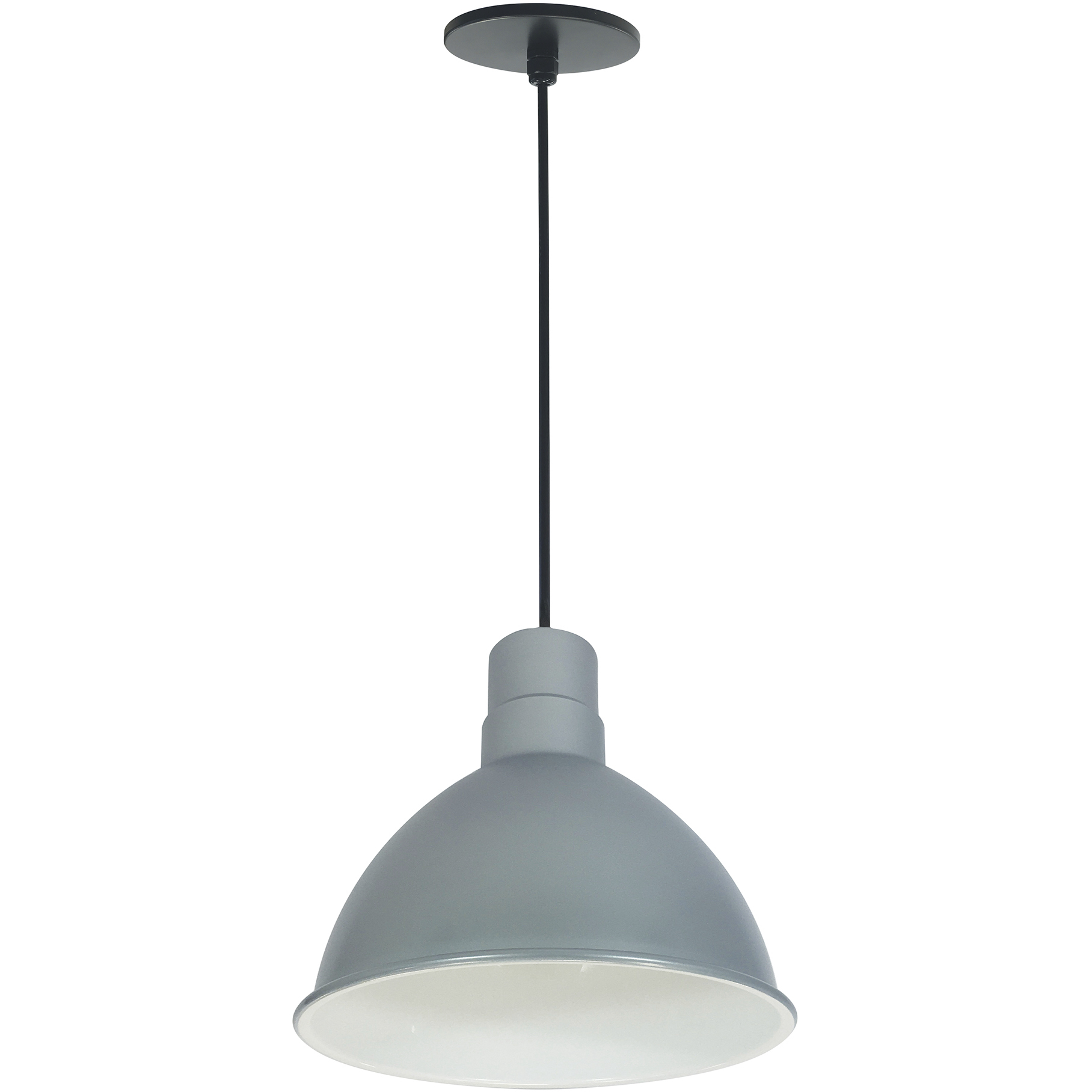 RLM Shade 1 Light 10 inch Gun Metal and White Pendant Ceiling Light