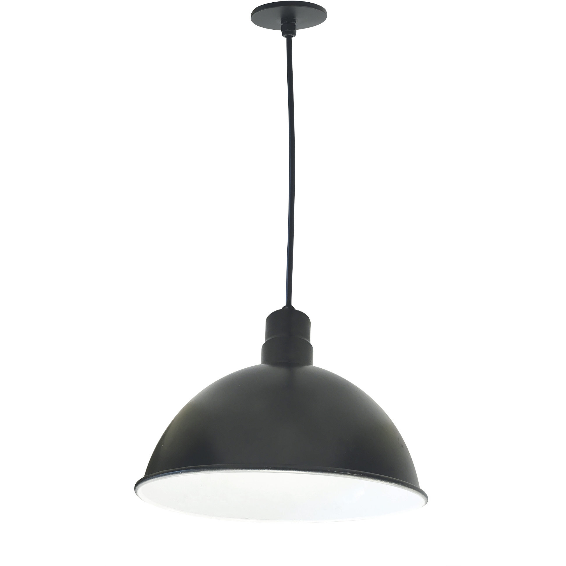 RLM Shade 1 Light 16 inch Black and White Pendant Ceiling Light in 2500, 4000K, Black / White, 8 ft.